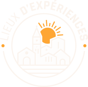 Lieux d experiences Logo Badge Blanc Jaune